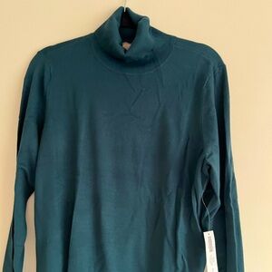 Chicos New Teal Turtleneck Sweater with Tags Sz 2